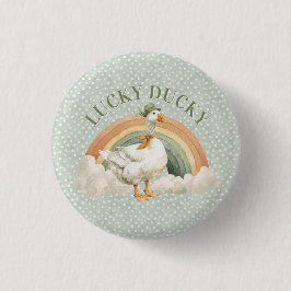 St. Patrick's Day Lucky Ducky mit Regenbogen Button