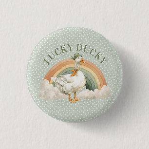  St. Patrick's Day Lucky Ducky mit Regenbogen Button
