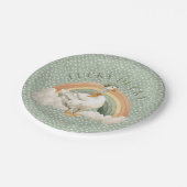 St Patrick's Day Lucky Ducky with Rainbow Pappteller (Schrägansicht)