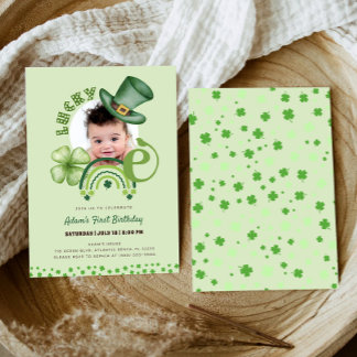 St. Patrick's Day Lucky Ein Kleeblatt 1. Geburtsta Einladung