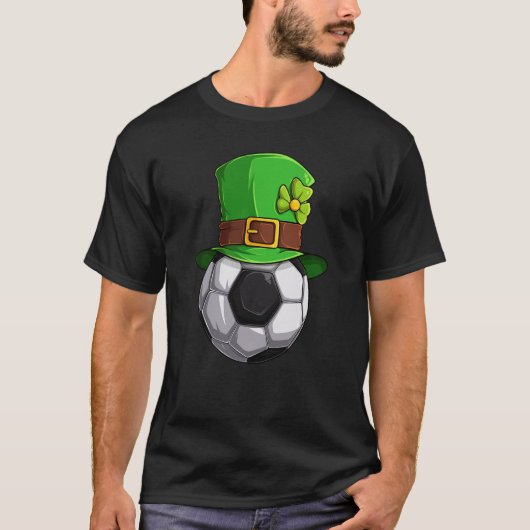 St Patrick's Day Lucky Fußball Ball mit Leprechaun T-Shirt (Vorderseite)