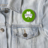 St. Patrick's Day Lucky Green Clover Custom Text Button (Beispiel)