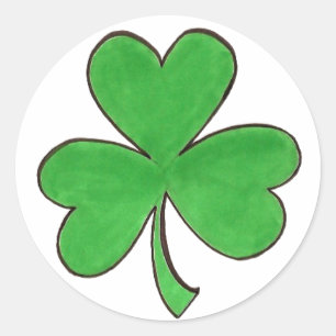 St. Patrick's Day Lucky Green Kleeblatt Clover Runder Aufkleber