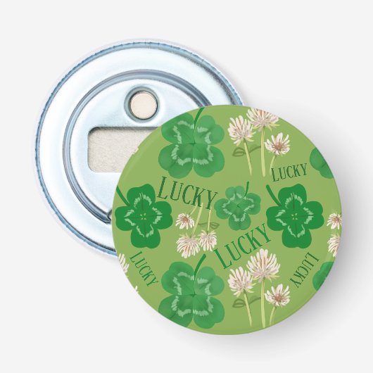 St Patrick's Day Lucky Green Kleeblatt Flaschenöffner (Vorderseite)