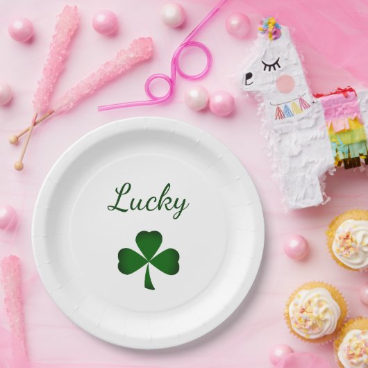St. Patrick's Day Lucky Green Kleeblatt Pappteller (Party)