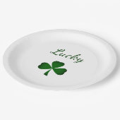 St. Patrick's Day Lucky Green Kleeblatt Pappteller (Schrägansicht)