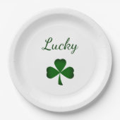 St. Patrick's Day Lucky Green Kleeblatt Pappteller (Vorderseite)