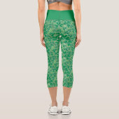St. Patrick's Day Lucky Green Kleeblatt Pattern Capri Leggings (Rückseite)
