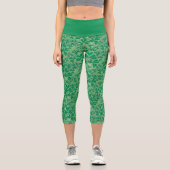 St. Patrick's Day Lucky Green Kleeblatt Pattern Capri Leggings (Vorderseite)