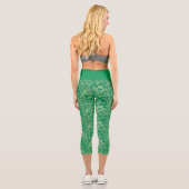 St. Patrick's Day Lucky Green Kleeblatt Pattern Capri Leggings (Rückseite)
