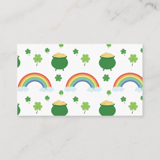St Patricks Day Lucky Green Kleeblatt Rainbows Begleitkarte (Rückseite)