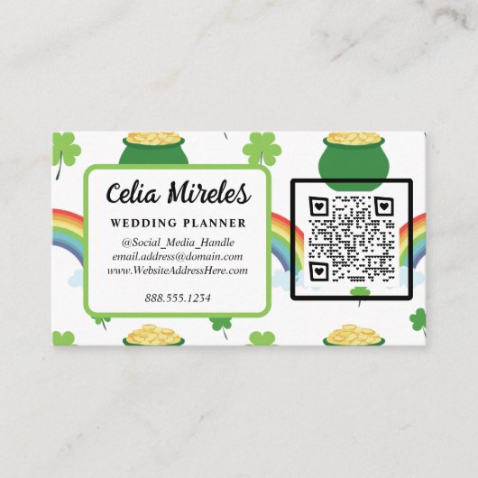 St Patricks Day Lucky Green Kleeblatt Rainbows Begleitkarte (Vorderseite)