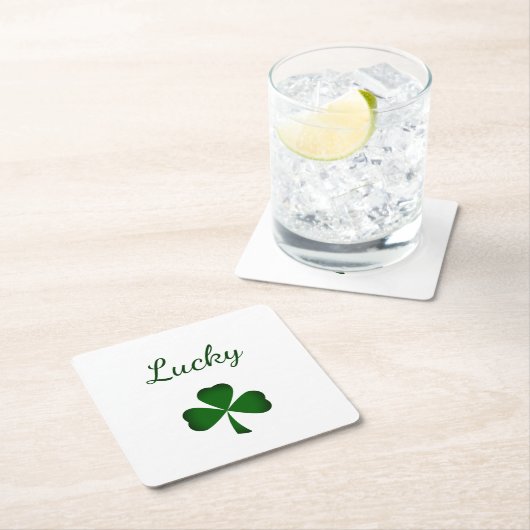 St. Patrick's Day Lucky Green Kleeblatt Rechteckiger Pappuntersetzer (Vor Ort)
