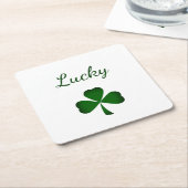 St. Patrick's Day Lucky Green Kleeblatt Rechteckiger Pappuntersetzer (angewinkelt)