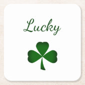 St. Patrick's Day Lucky Green Kleeblatt Rechteckiger Pappuntersetzer (Vorderseite)