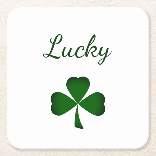 St. Patrick's Day Lucky Green Kleeblatt Rechteckiger Pappuntersetzer (Vorderseite)