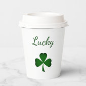 St. Patrick's Day Lucky Green Kleeblatts Pappbecher (Rückseite)