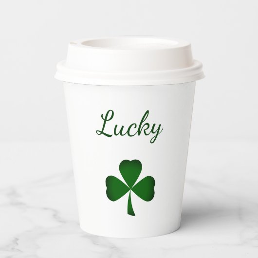 St. Patrick's Day Lucky Green Kleeblatts Pappbecher (Rückseite)