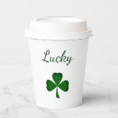 St. Patrick's Day Lucky Green Kleeblatts Pappbecher (Vorderseite)