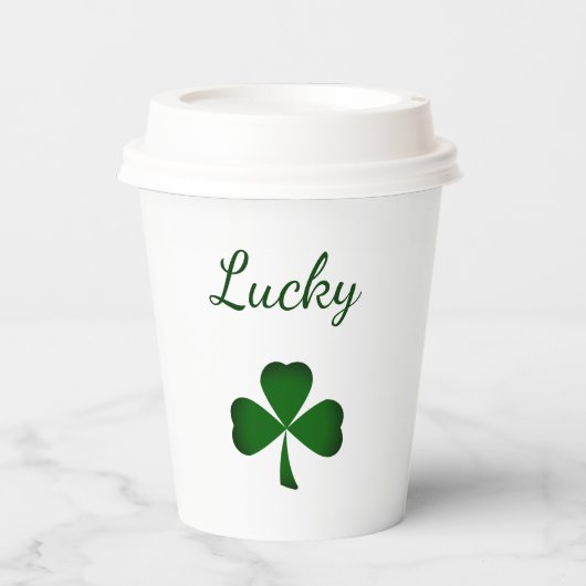 St. Patrick's Day Lucky Green Kleeblatts Pappbecher (Vorderseite)