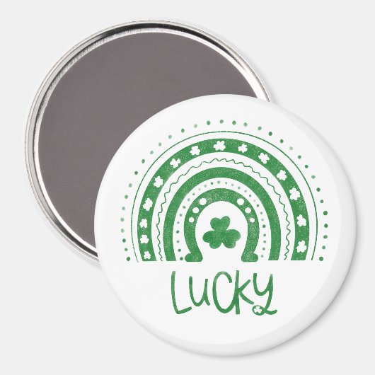 St.Patricks Day Lucky Green Magnet (Vorderseite/Rückseite)
