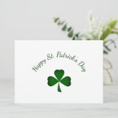 St. Patrick's Day Lucky Green Shamrock Holiday Karte (Stehend Vorderseite)
