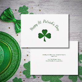 St. Patrick's Day Lucky Green Shamrock Holiday Karte