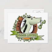 St. Patrick's Day Lucky Horseshoe Postkarte (Vorne/Hinten)