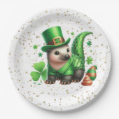 St. Patrick's Day Lucky Igel Pappteller (Vorderseite)