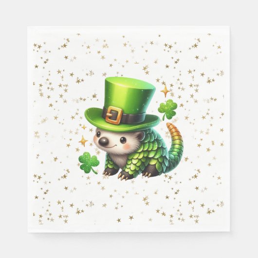 St. Patrick's Day Lucky Igel Serviette (Vorderseite)