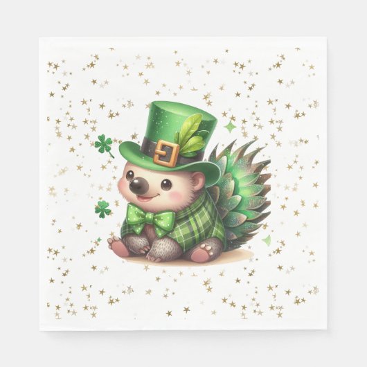 St. Patrick's Day Lucky Igel Serviette (Vorderseite)