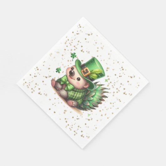 St. Patrick's Day Lucky Igel Serviette (Ecke)