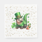 St. Patrick's Day Lucky Igel Serviette (Vorderseite)