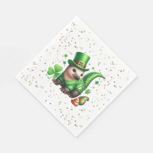 St. Patrick's Day Lucky Igel Serviette (Ecke)