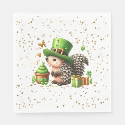 St. Patrick's Day Lucky Igel Serviette (Vorderseite)