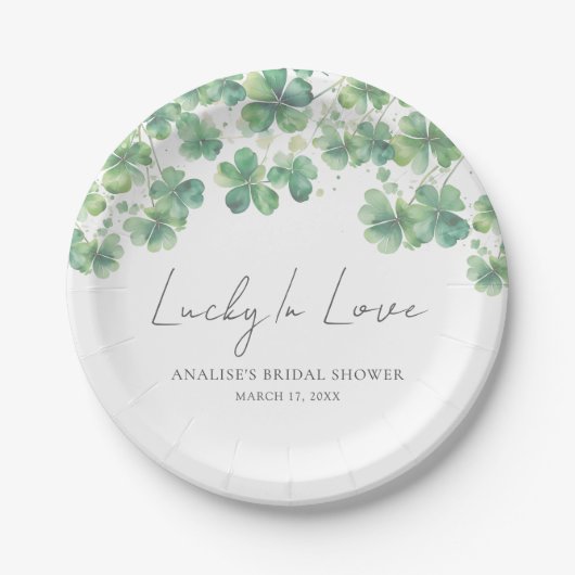 St. Patrick's Day Lucky In Liebe Brautparty Pappteller (Vorderseite)