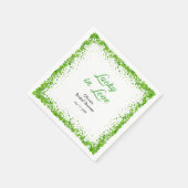 St. Patrick's Day Lucky in Love Brautparty Serviette (Ecke)