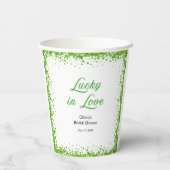 St Patrick's Day Lucky in Love Bridal Shower Pappbecher (Rückseite)