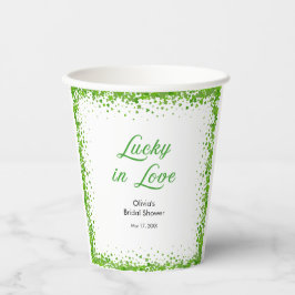 St Patrick's Day Lucky in Love Bridal Shower  Pappbecher