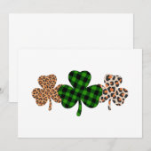 St Patricks Day Lucky Irish Green Kariert Kleeblat Einladung (Vorne/Hinten)