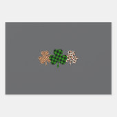 St Patricks Day Lucky Irish Green Kariert Kleeblat Geschenkpapier Set (Vorderseite)