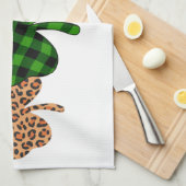 St Patricks Day Lucky Irish Green Kariert Kleeblat Geschirrtuch (Viertel Falte)