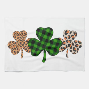 St Patricks Day Lucky Irish Green Kariert Kleeblat Geschirrtuch