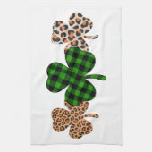 St Patricks Day Lucky Irish Green Kariert Kleeblat Geschirrtuch (Vertikal)