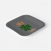 St Patricks Day Lucky Irish Green Kariert Kleeblat Pappteller (Gewinkelt)
