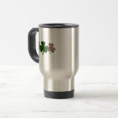 St Patricks Day Lucky Irish Green Kariert Kleeblat Reisebecher (Vorderseite Links)