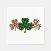 St Patricks Day Lucky Irish Green Kariert Kleeblat Serviette (Vorderseite)