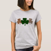 St Patricks Day Lucky Irish Green Kariert Kleeblat T-Shirt (Vorderseite)