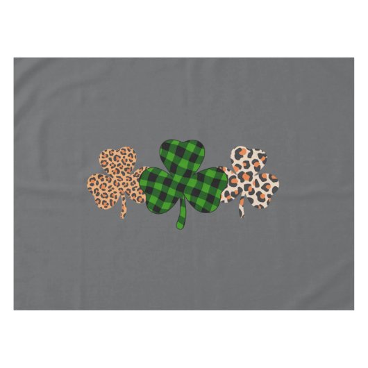 St Patricks Day Lucky Irish Green Kariert Kleeblat Tischdecke (Vorderseite (Horizontal))
