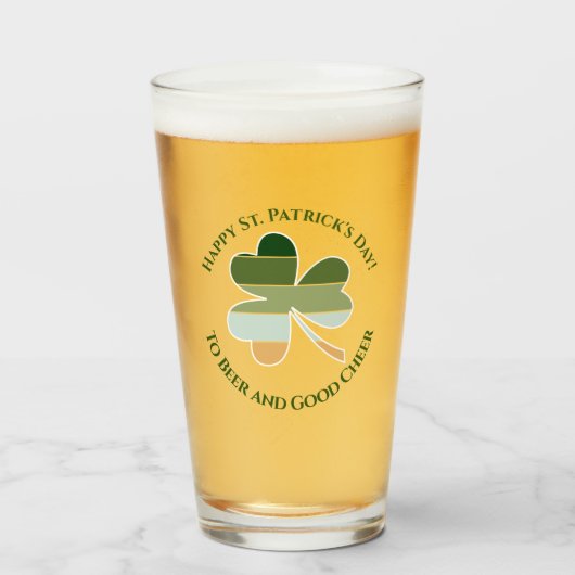 St. Patrick's Day Lucky Irish Kleeblatt Retro Glas (Vorne (Gefüllt))